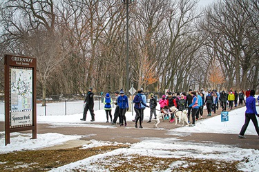 People participating in the frosty frolic